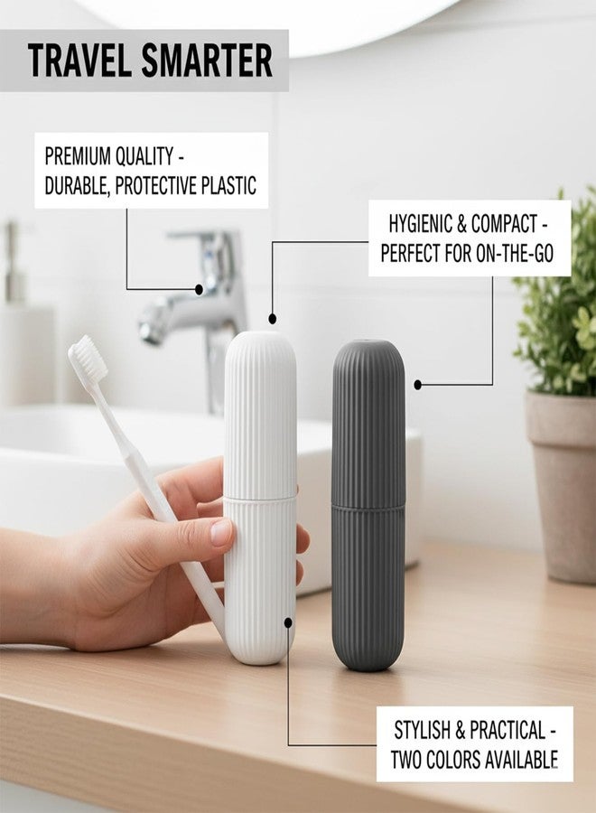 XML Capsule Shape Travel Toothbrush Toothpaste Case Cover Holder Portable Toothbrush Storage Plastic Toothbrush Holder (Black) (Pack of- 1) - Image 2